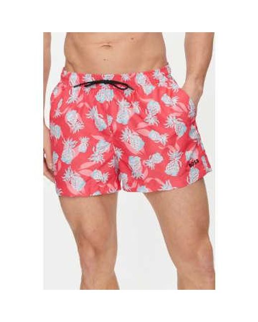 Boss Red Ery Fully Lined Swim Shorts With Pineapple Print for men