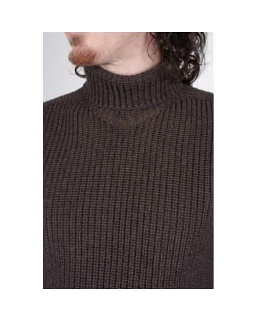Hannes Roether Gray Mixed Turtle Neck Sweater Grey/brown Large for men