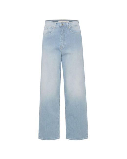 Ichi Cilk Washed Blue Stripe Jeans | Lyst