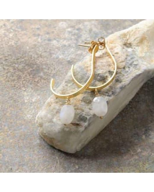 Earrings Attracted Moonstone di A Beautiful Story in Metallic