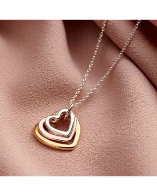 Posh Totty Designs Metallic Mixed Family Heart Necklace