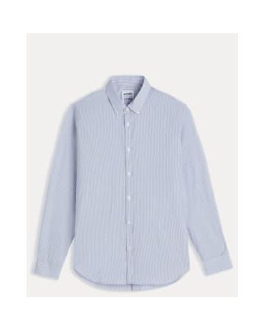 Homecore Blue Tokyo Silk Shirt Cotton And Silk Striped M for men