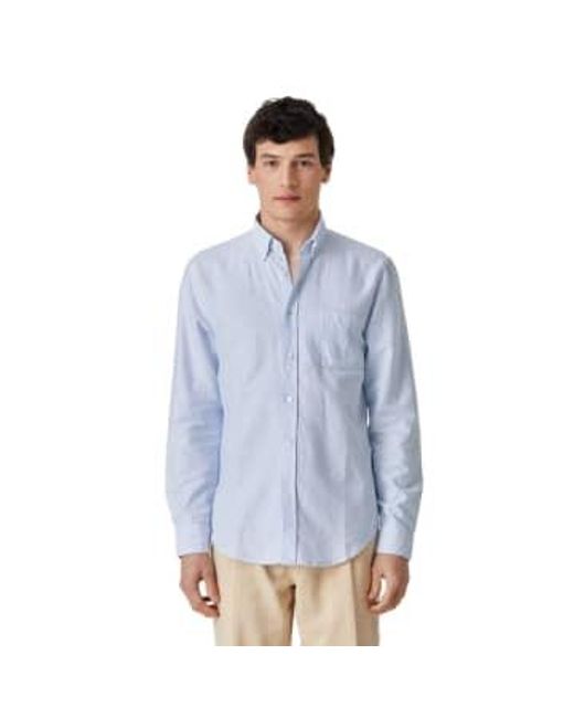 Portuguese Flannel Blue Belavista Classic Stripe Shirt Light for men