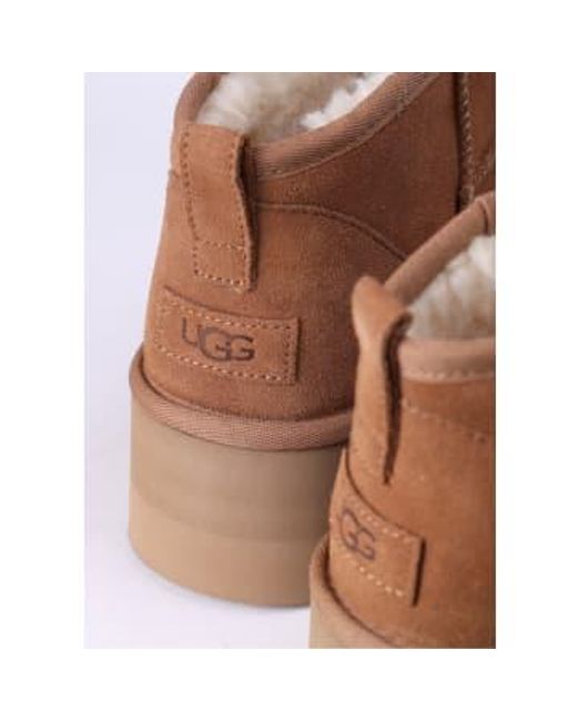 Ugg Brown Womens Classic Ultra Mini Platform Boot in Chestnut