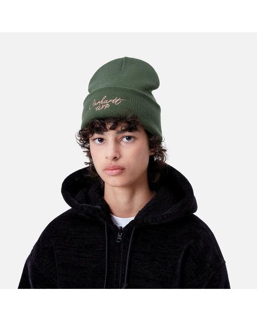 Carhartt Green Bonnet Sygnature Beanie Sycamore Tree / Dusty for men