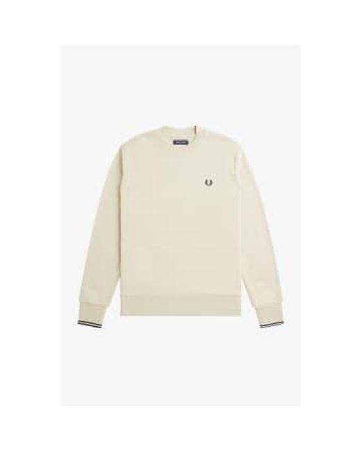 Fred Perry Natural Crew Neck Sweatshirt Oatmeal / Medium for men