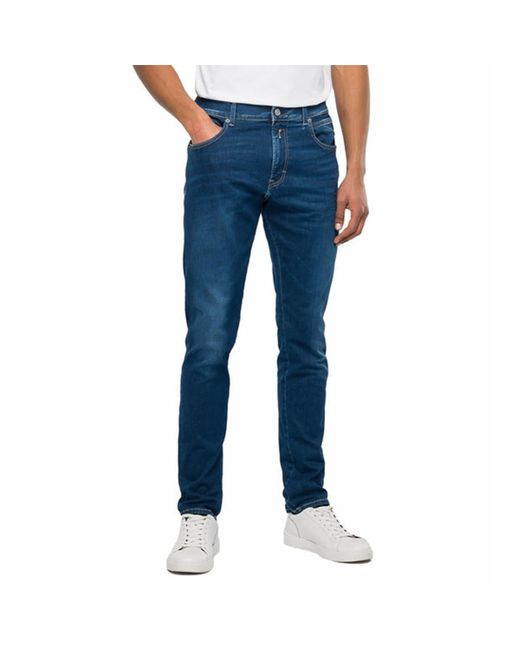 Hyperflex X Lite Anbass Slim Fit Jeans Ocean Blue Mid di Replay da Uomo |  Lyst