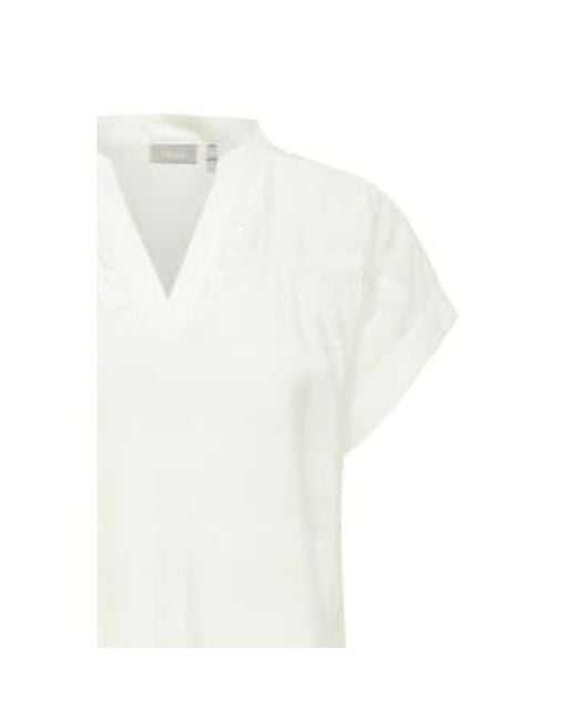 Tiianos blusa en la falta en blanco Fransa de color White