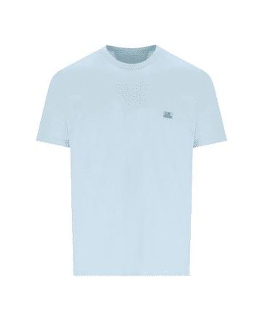 C P Company Blue Jersey Logo Patch Tee Starlight for men