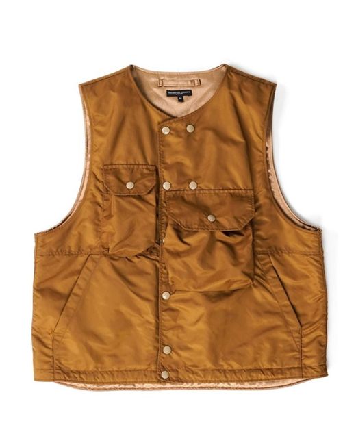 Engineered Garments Cover Vest Coyote Flight Satin in Brown for Men | Lyst