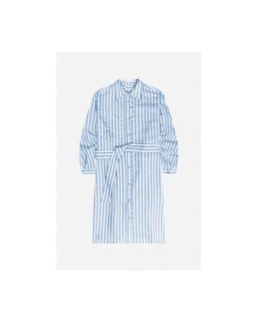 Mateo Stripe Shirt Dress With Belt Size 10 Col White di Munthe in Blue
