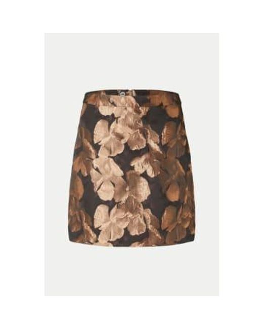 Java Triana Jacquard Mini falda SELECTED de color Brown