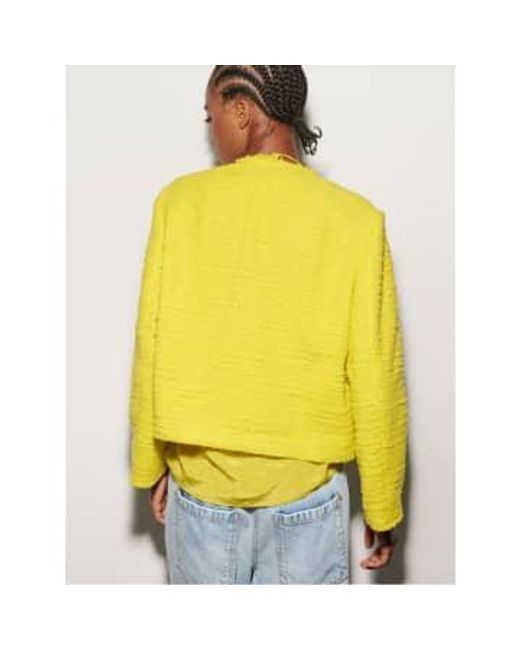 Luisa Cerano Yellow Tweed Look Jacket Lemon Uk 10
