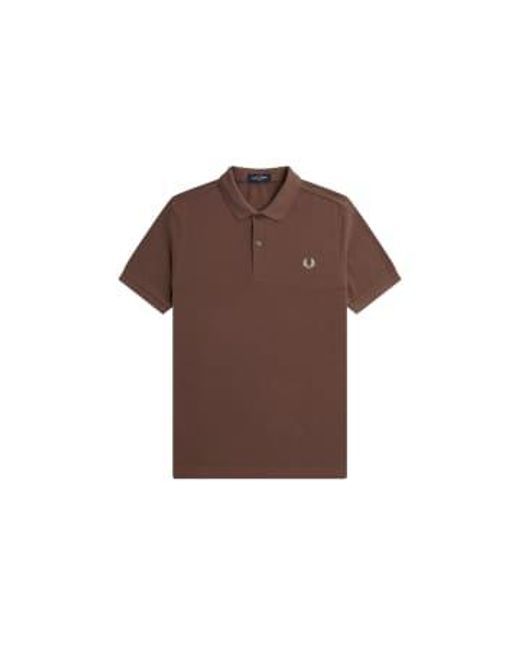Fred Perry Brown Slim Fit Plain Polo Carrington Brick / Warm for men