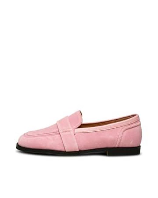 Soft Erica Saddle Suede Womens Loafer di Shoe The Bear in Pink