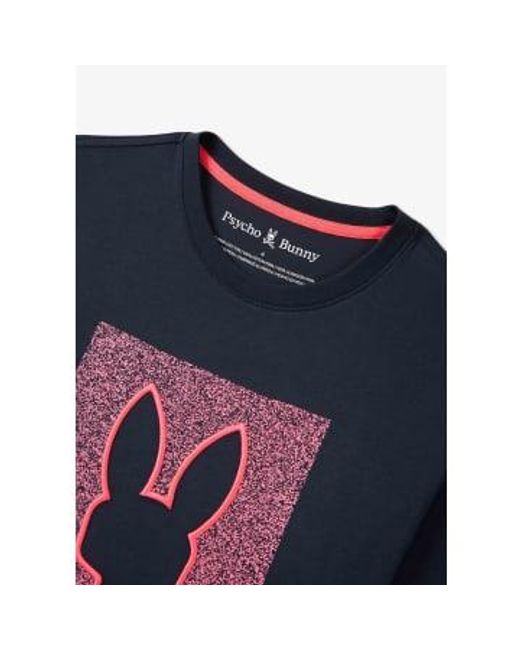 Psycho Bunny Herren livingston graphic t-shirt in der marine in Blue für Herren