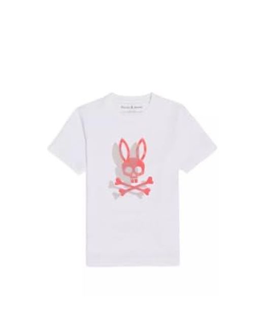 T-shirt graphique en pointillé chicago hd Psycho Bunny pour homme en coloris White