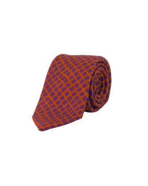 40 Colori Red Square Net Printed Tie for men