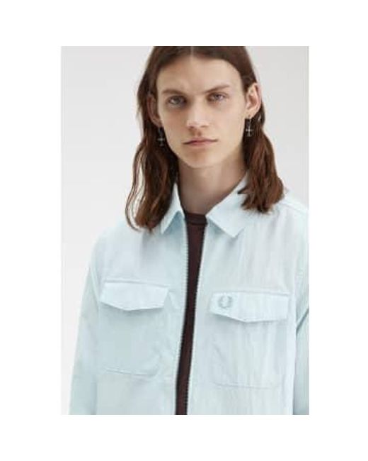 Fred Perry Blue S Zip Overshirt Medium for men