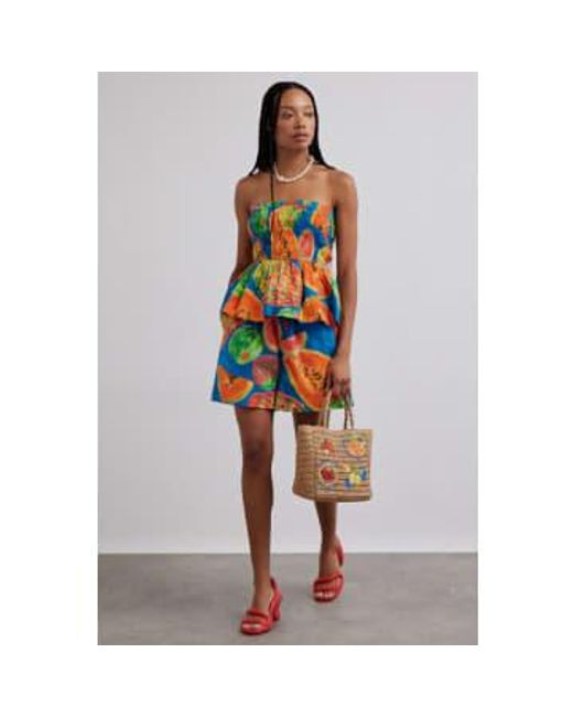 Damson Madder Multicolor Pull-on Papaya Print Shorts