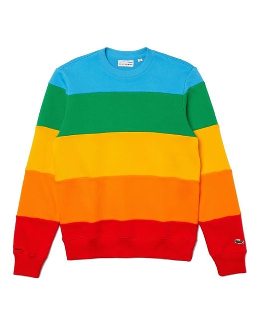 Lacoste Multicolor Polaroid Colour Striped Fleece Sweatshirt Multicolour for men