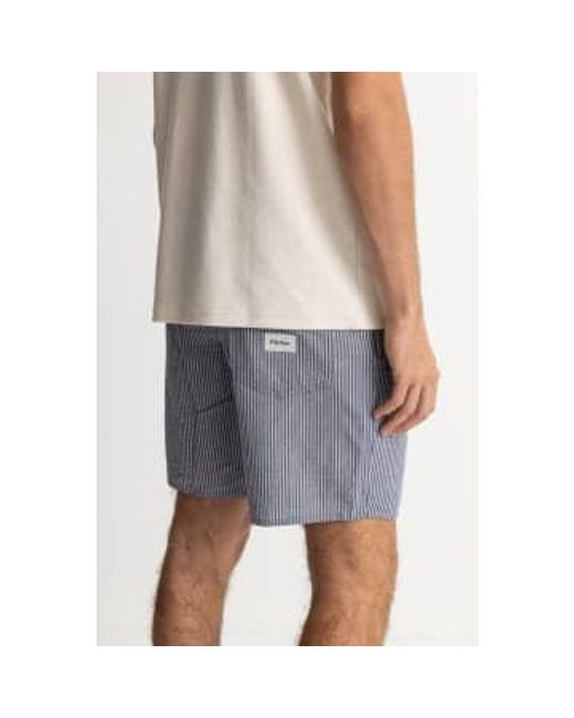 Rhythm Gray Seersucker Stripes Jam Shorts for men