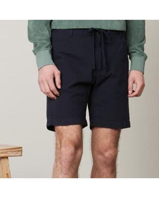 Tank slim-fit seersucker drawstring shorts Hartford de hombre de color Blue