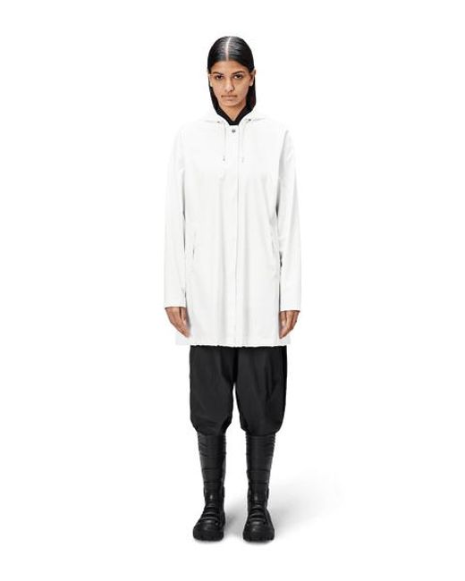 Rains White A Line Rain Jacket