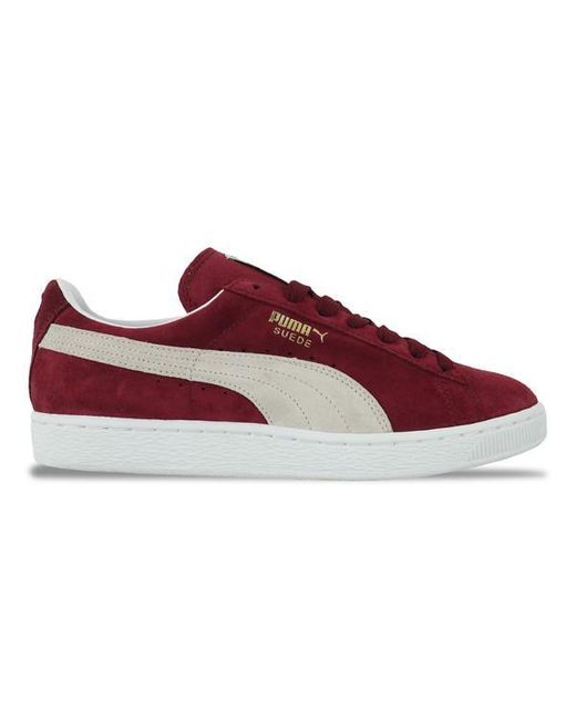 red suede puma sneakers