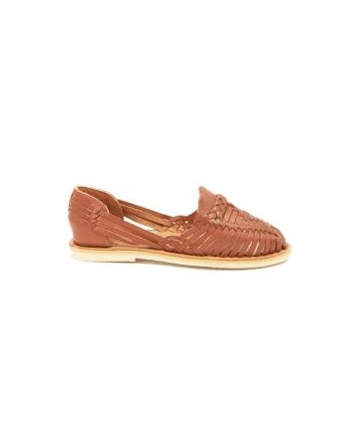 MAPACHE Pink Tobacco Leather Alegre Braided Sandals Eu 42 / Uk 7.5