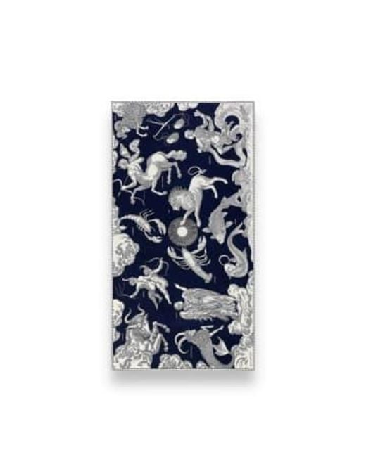 Inoui Edition Blue Scarf 100 Cotton/silk Astrologie Dark X 190 Cm for men