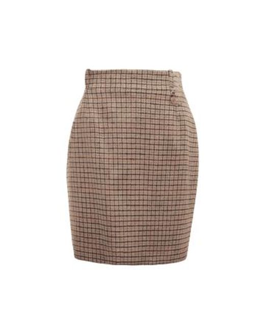 Holland Cooper Brown Regency Skirt Size: 10, Col: Charlton Tweed