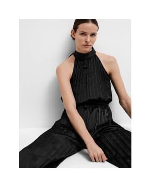 Zenia Plisse Pleated Jumpsuit di SELECTED in Black