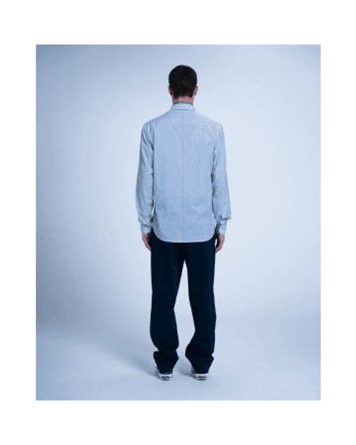 Homecore Blue Tokyo Silk Shirt Cotton And Silk Striped M for men