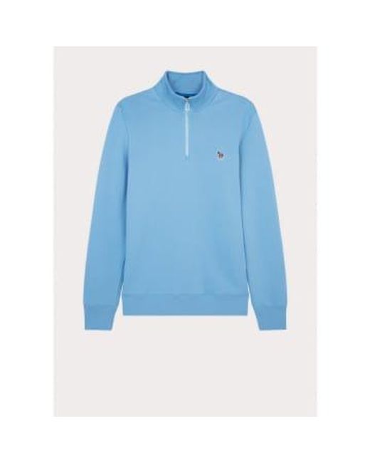 Zebra quarter zip sweatshirt col: 40e bleu clair, taille: xxl Paul Smith pour homme en coloris Blue