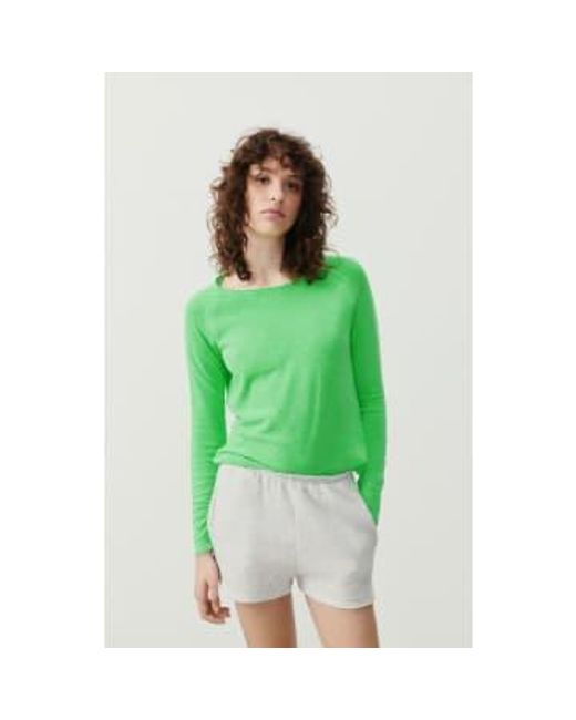 American Vintage Green Fluoreszierender Sitticheet Sonoma Langarmes Womens T -Shirt