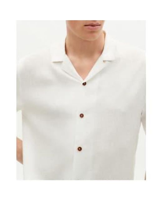 Camisa Hemp Jules Unisex di Thinking Mu in White