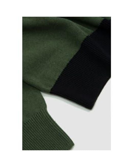 Margaret Howell Green Block Stripe Jumper Dry Cotton /black Xs for men