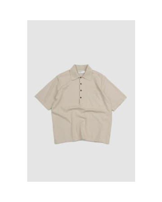 Universal Works White Pullover Knit Shirt Ecru Melange Eco Cotton S for men