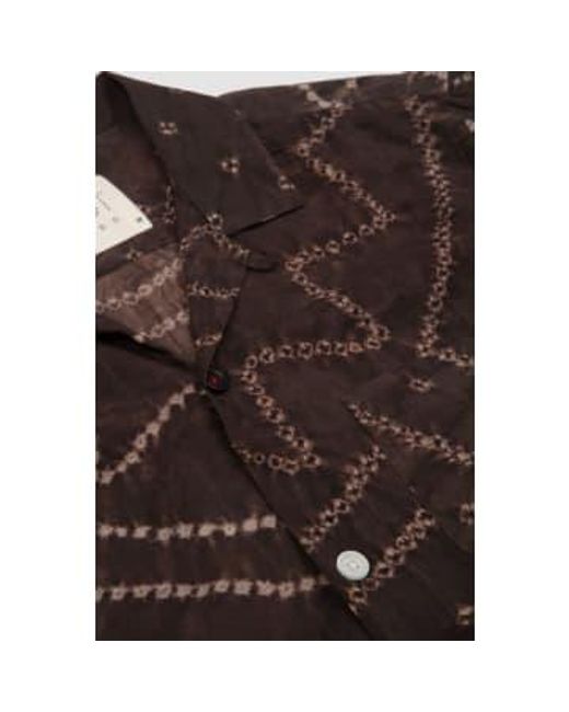 Kardo Brown Ronen Bandhani Tie-dye Shirt Charcoal for men