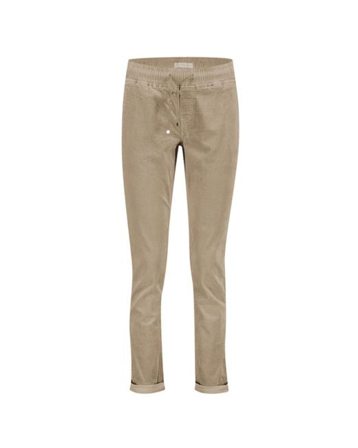 Red Button Trousers Natural Tessy Cord Clay