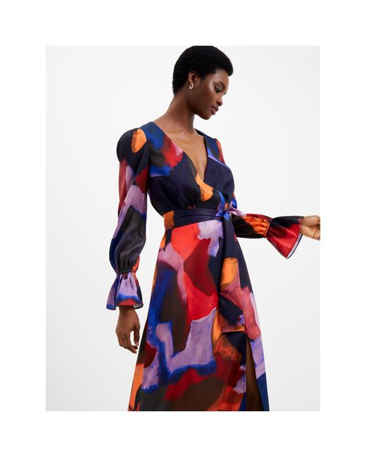 French Connection Isadora Drape Wrap Maxi Dress in Red Lyst UK