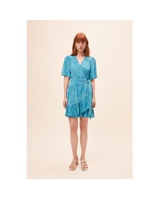 Suncoo Blue Cia Lagoon Shell Wrap Dress Size 0
