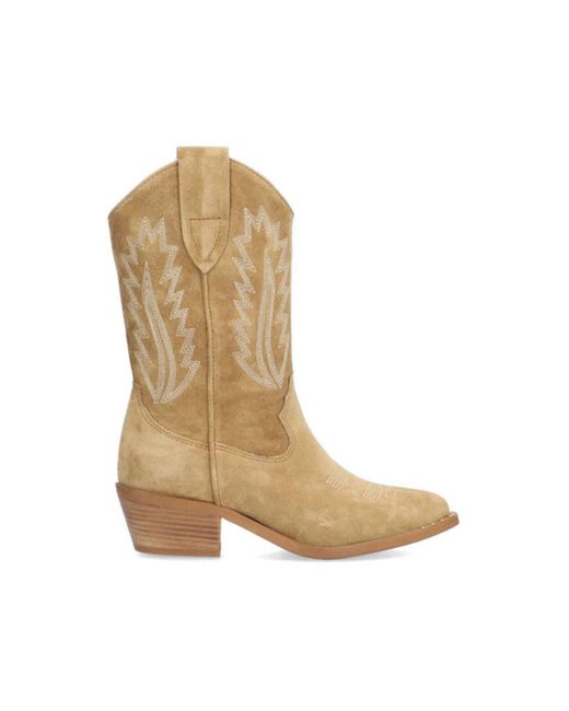 Alpe Claire Cowboy Boots in Natural | Lyst