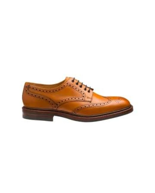 Loake Brown Chester Brogue Shoes With Rubber Sole for men