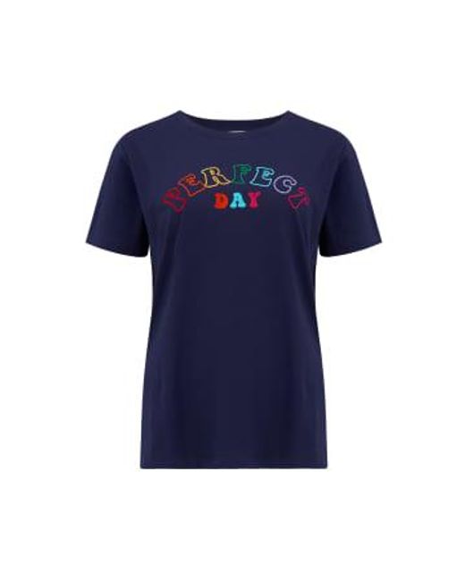 Sugarhill Blue maggie T-shirt , Perfect Day Embro Cotton