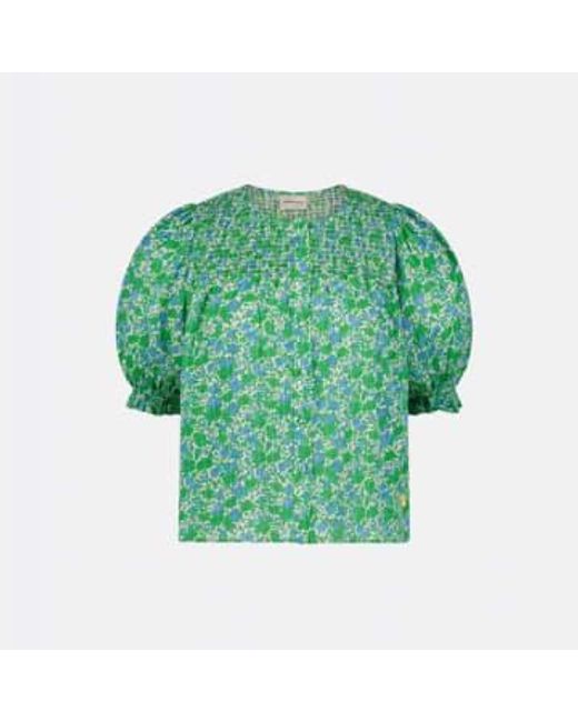 June Short Sleeve Organic Top Clueless di FABIENNE CHAPOT in Green