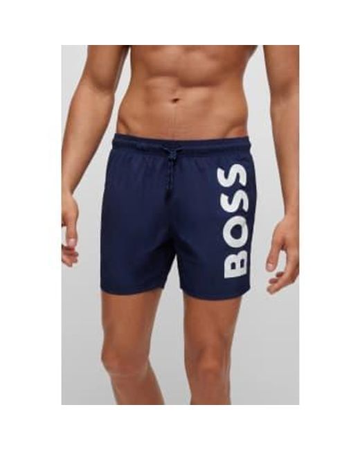 Boss Blue Dark Octopus Swim Shorts S for men