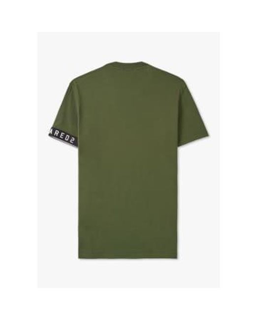 T-shirt technicolor en vert / blanc militaire DSquared² pour homme en coloris Green