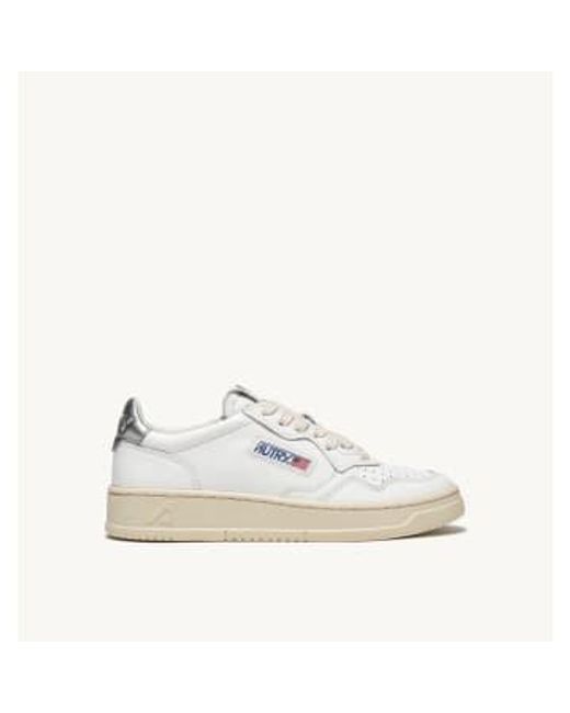Autry White Medalist Low Leather Shoes Leather